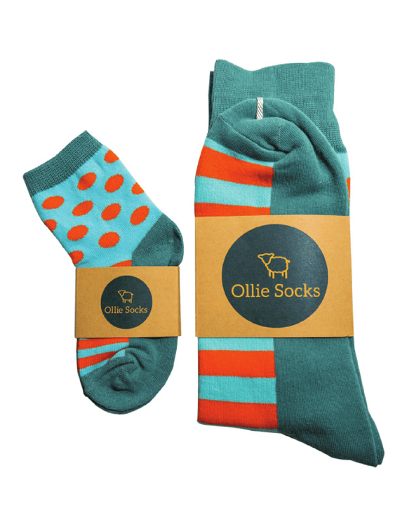 Matching Socks || Parent and Child || Dots and Stripes - Ollie Socks